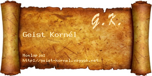 Geist Kornél névjegykártya